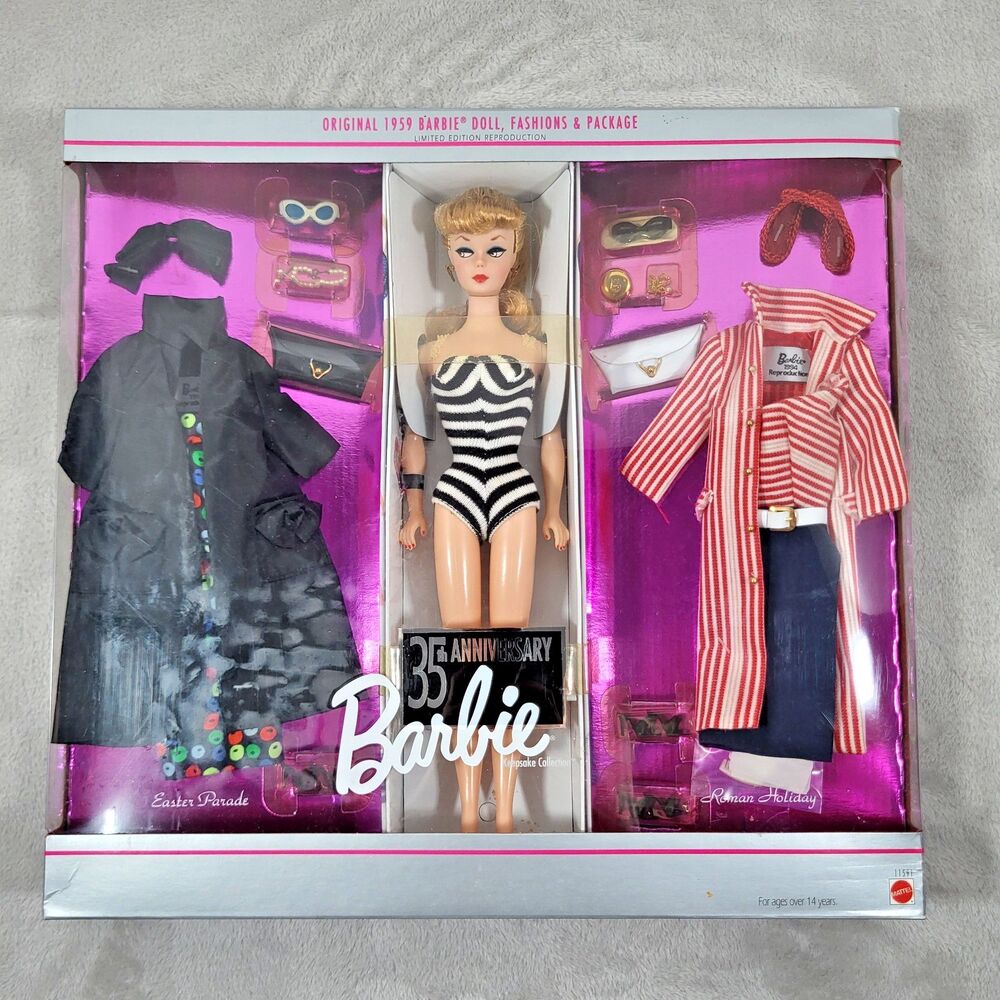 Barbie 35th Anniversary Giftset 1959 Doll Fashions Reproduction Mattel 11591 NIB